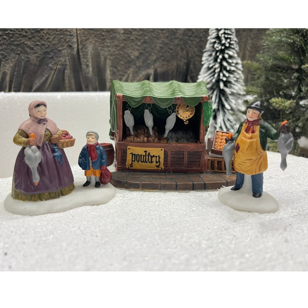 Department 56 Heritage Village POULTRY MARKET Set of 3 Dickens 5559-0